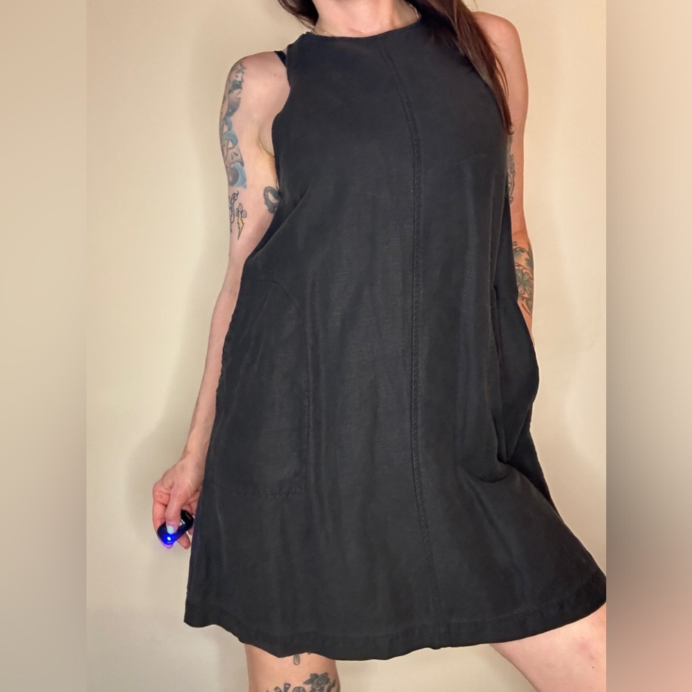 Wilfred, a-line linen blend mini dress with pockets